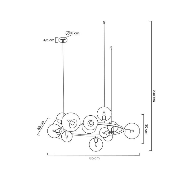 Lampa wisząca ALURE 85 czarna - Moosee